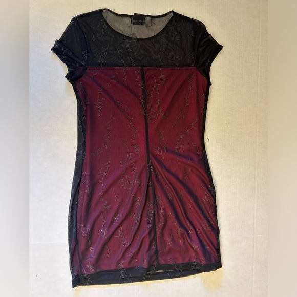 My Michelle Juniors Vintage Y2K lined Sheath sheer mesh dress Sz-L(11/13). AA9 - Picture 6 of 12
